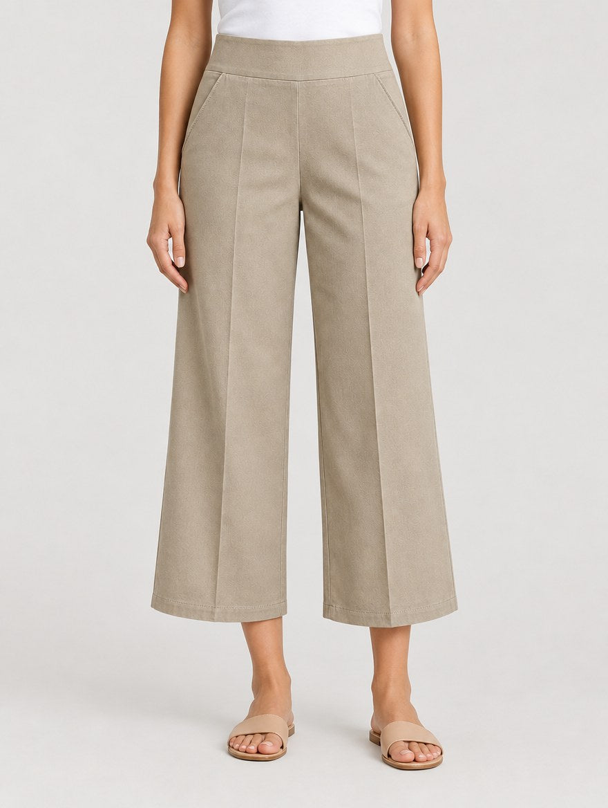 Stretchcapri i taupe