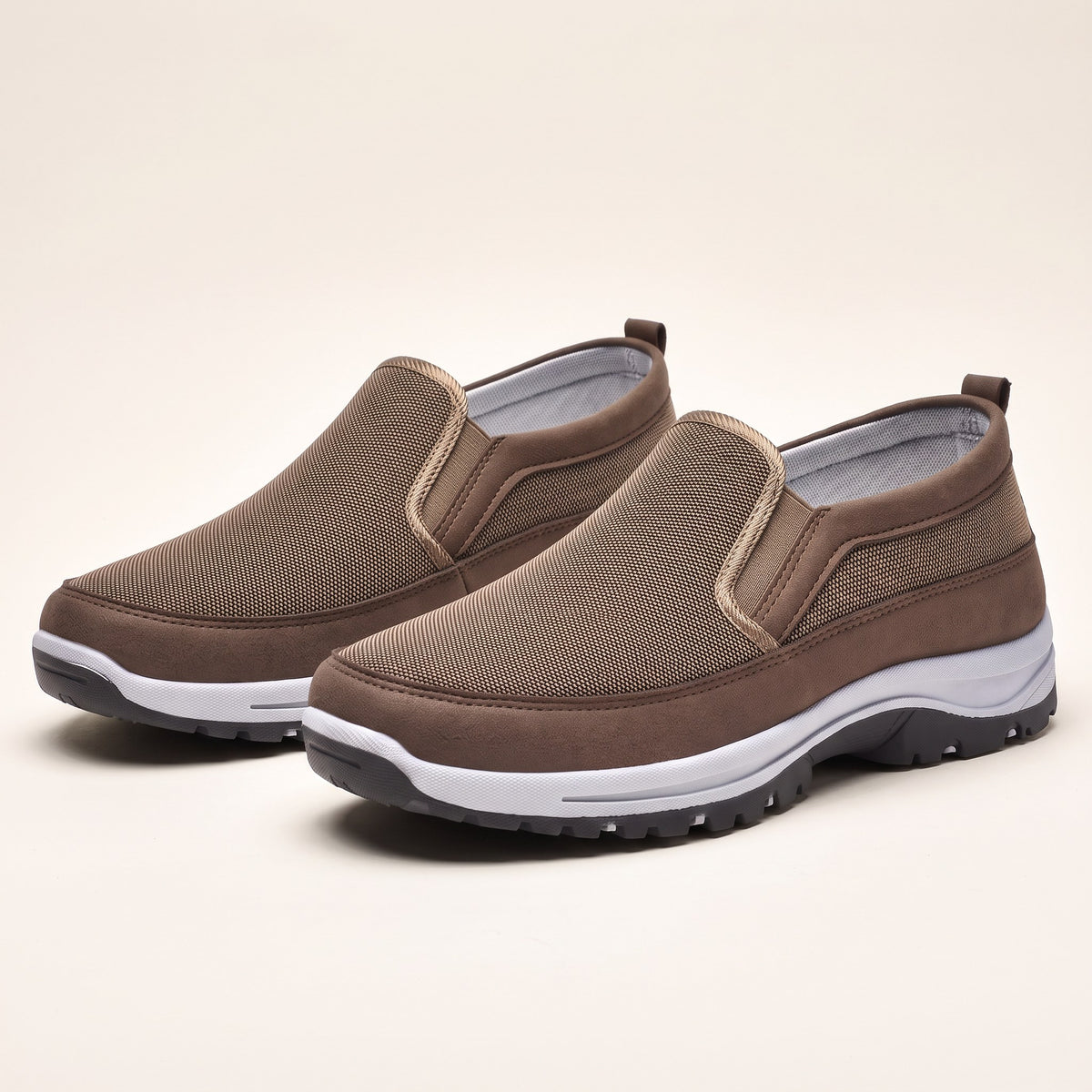Men's orthopedic slip-on shoes in brown